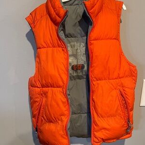 GAP Vibrant Orange and Gray Reversible Vest sz 6